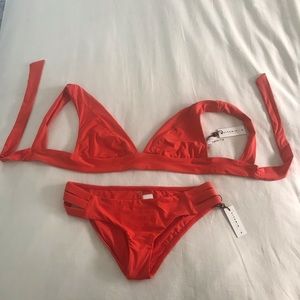 Vitamin A Bikini- Beautiful Papillon Red! Size L.